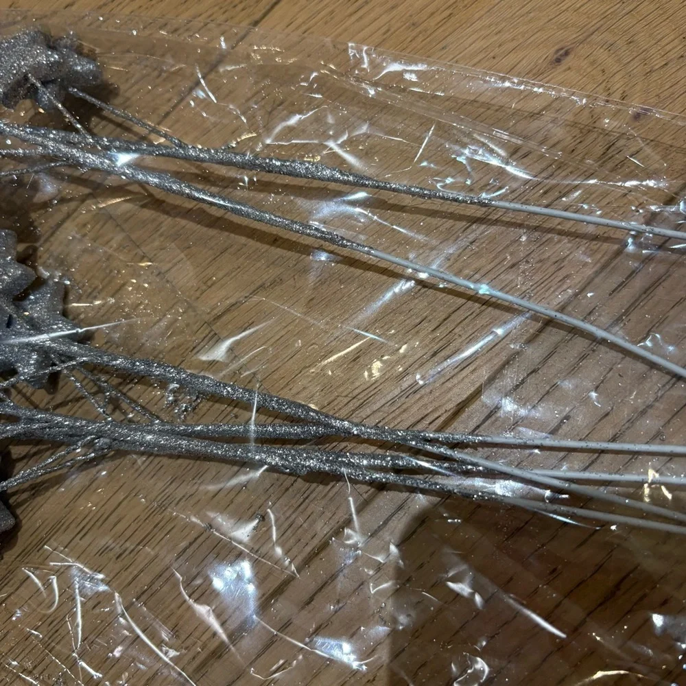 Silver Star Party Decoration Sticks - 6